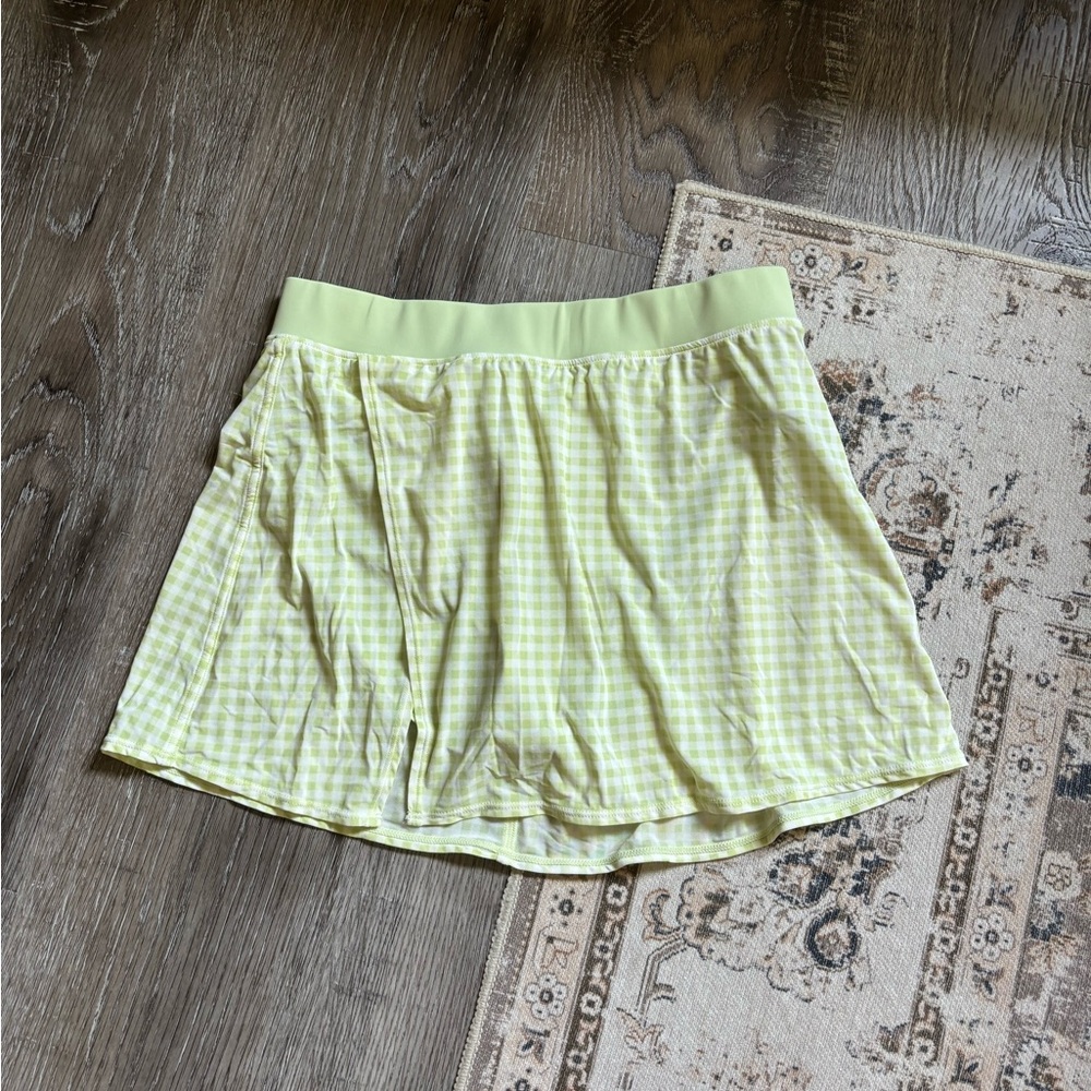 Alo gingham mesh skirt